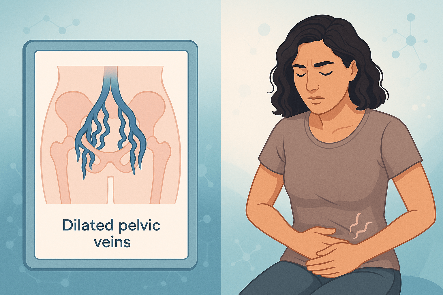 Illustrazione di varicocele pelvico