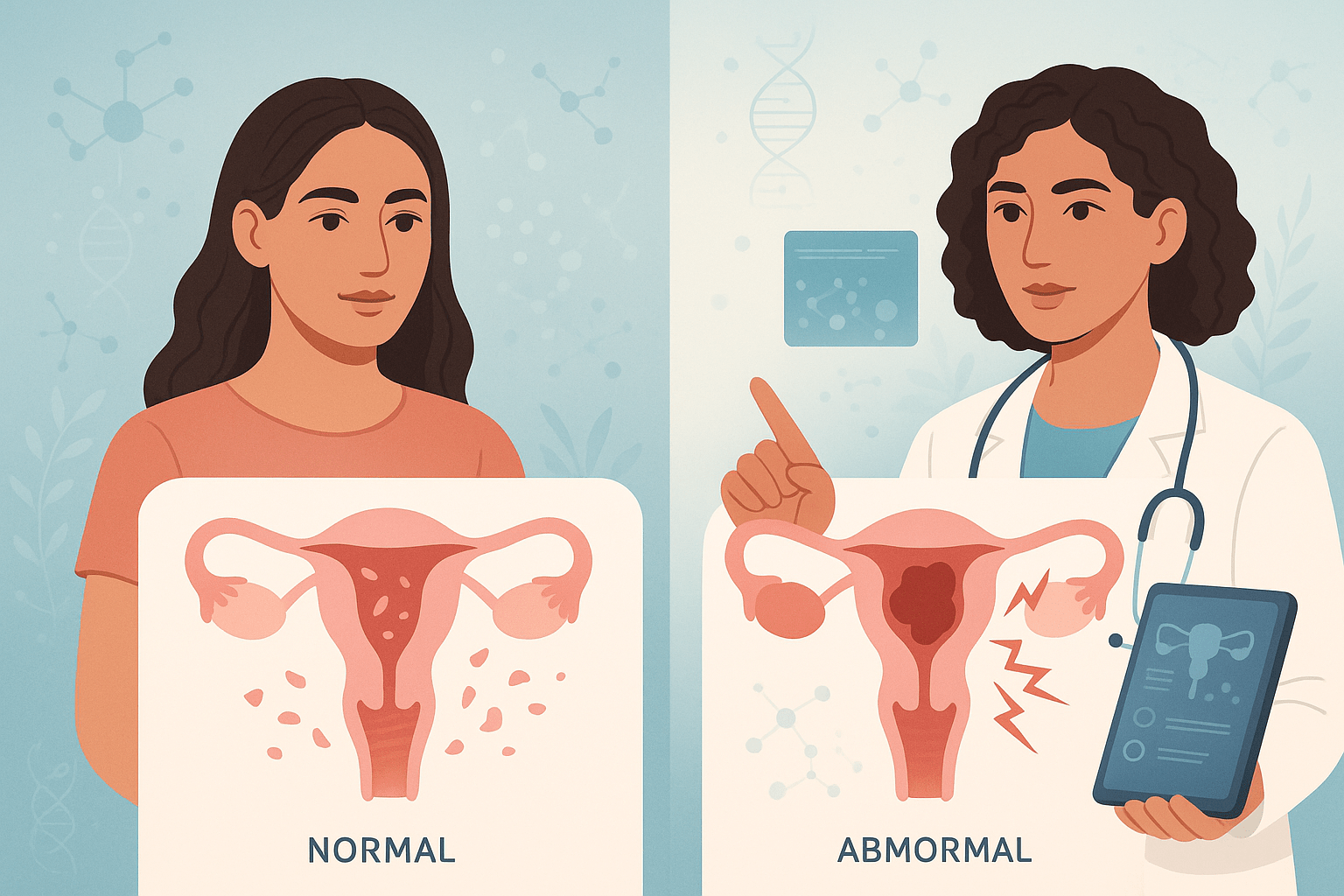 Pezzi di endometrio durante il ciclo mestruale