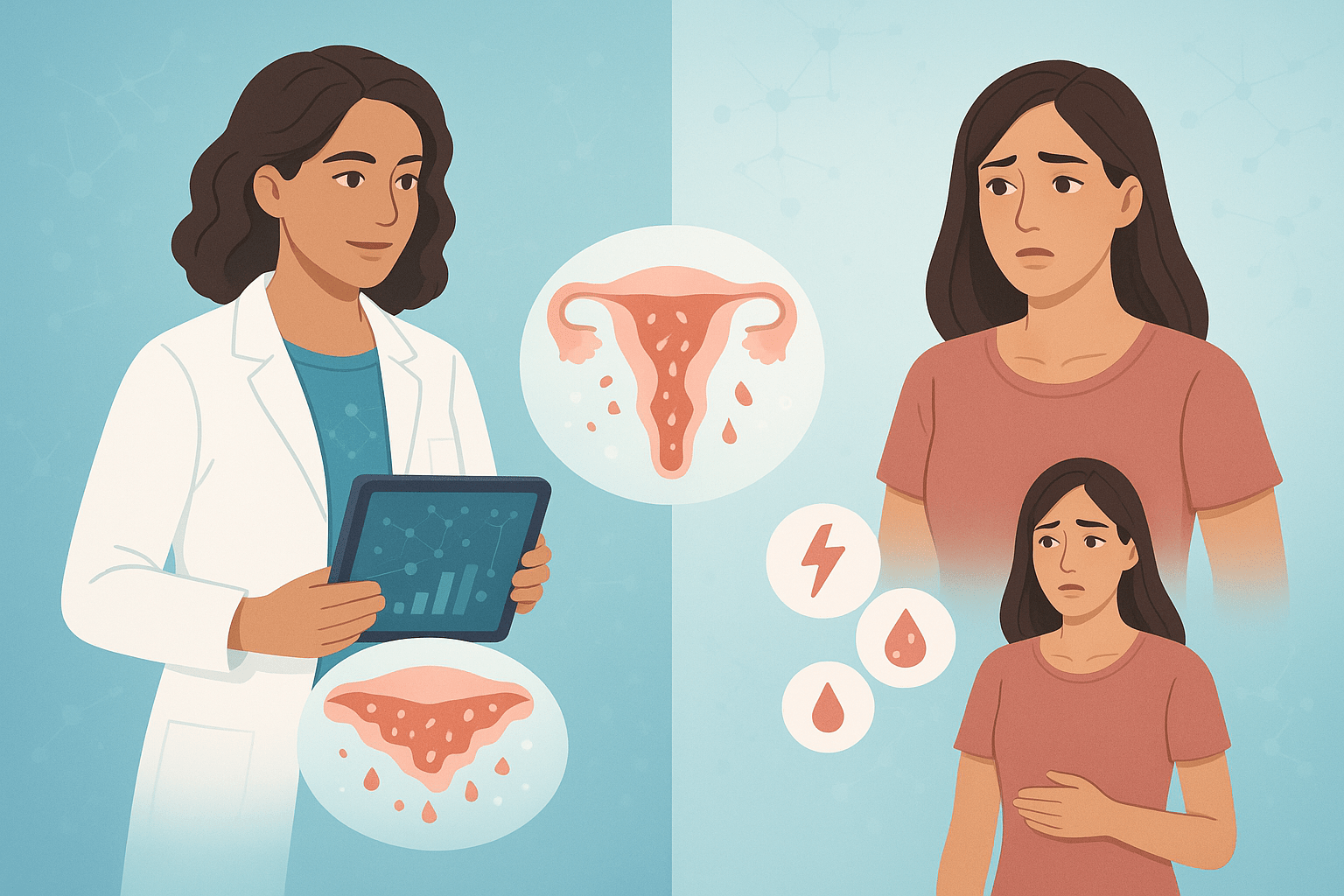 Immagine illustrativa di endometrio durante mestruazioni