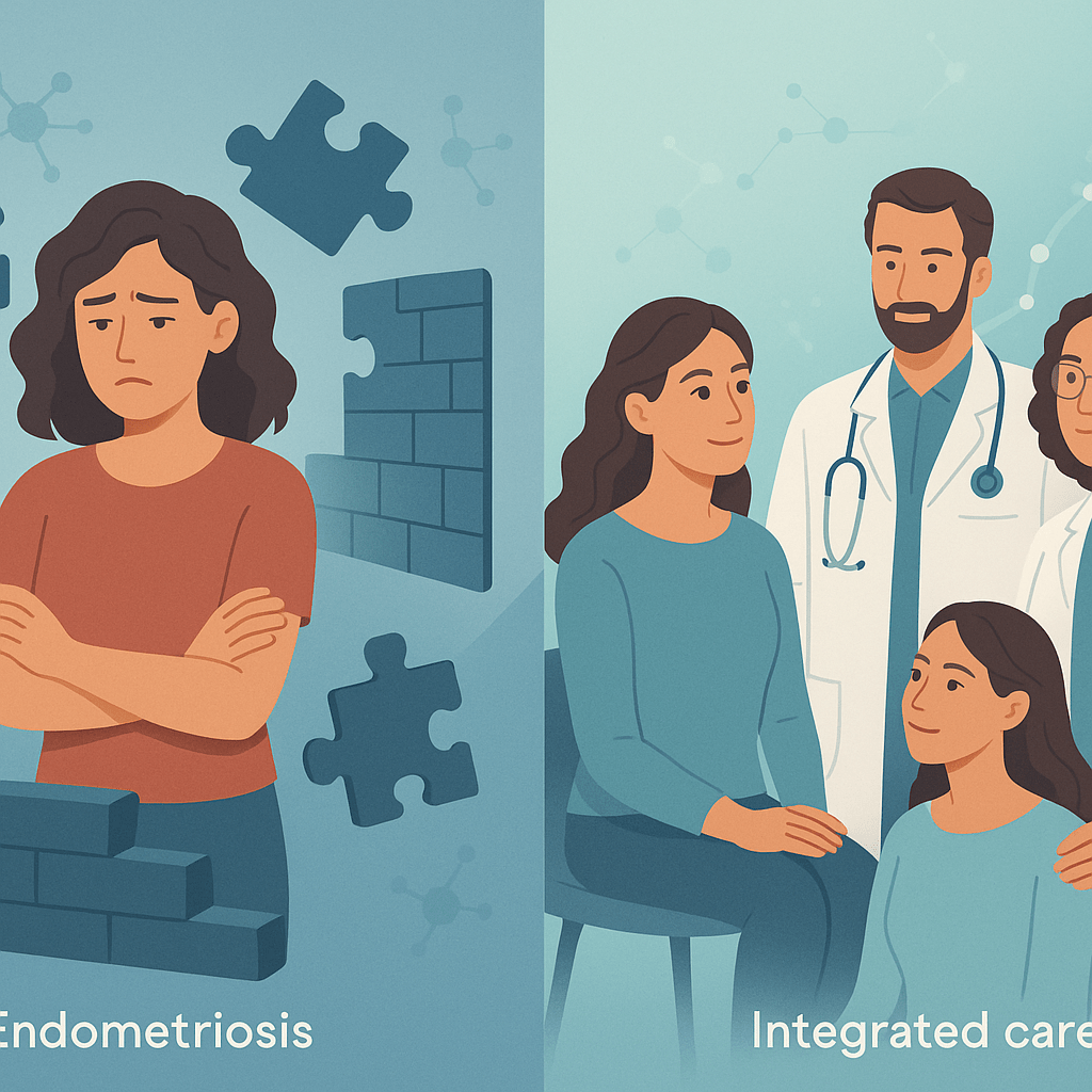 Illustrazione di endometriosi e approccio integrato al trattamento