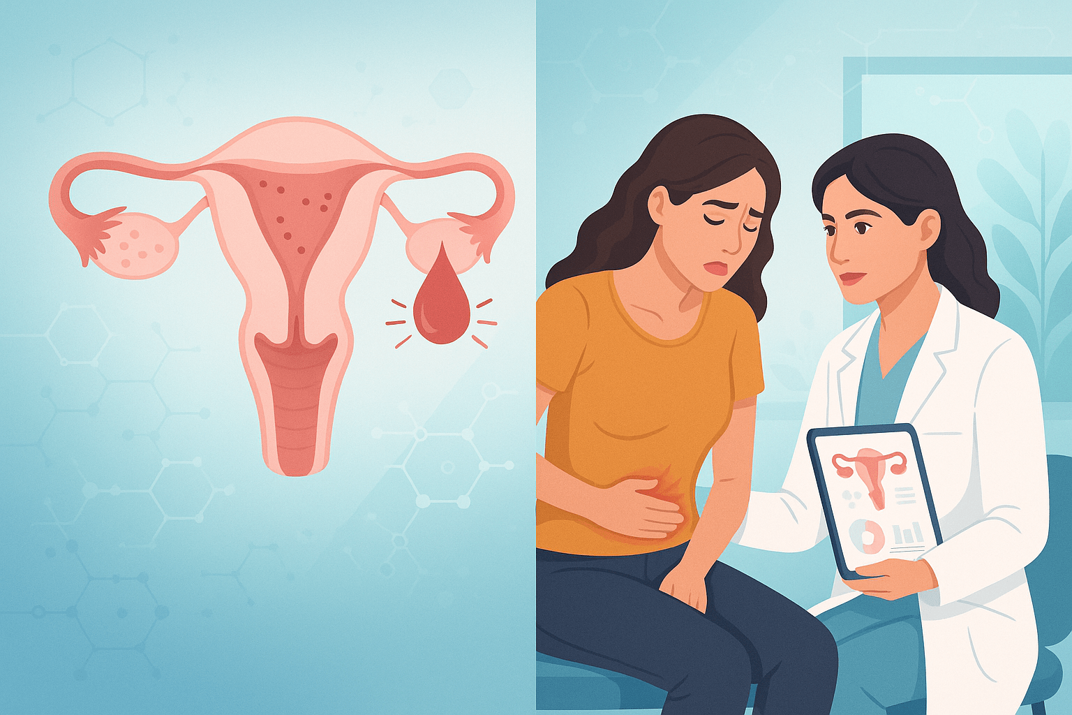 Frammenti di tessuto endometriale nel flusso mestruale