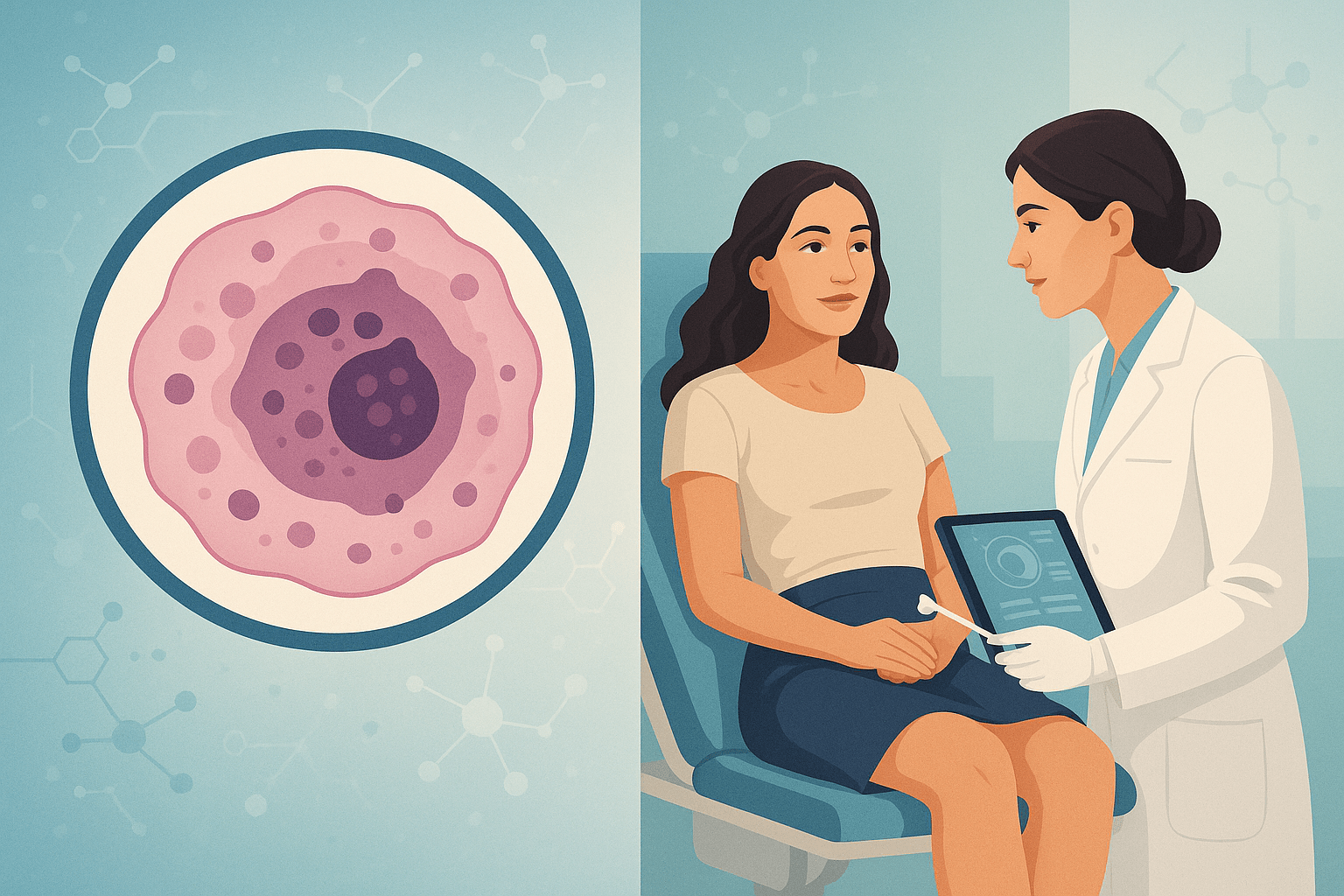 Illustrazione di Pap Test per prevenzione tumore cervicale