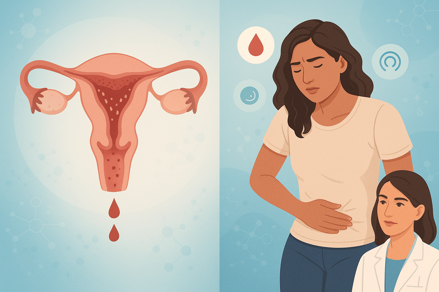 Immagine a supporto pezzi di endometrio nelle mestruazioni