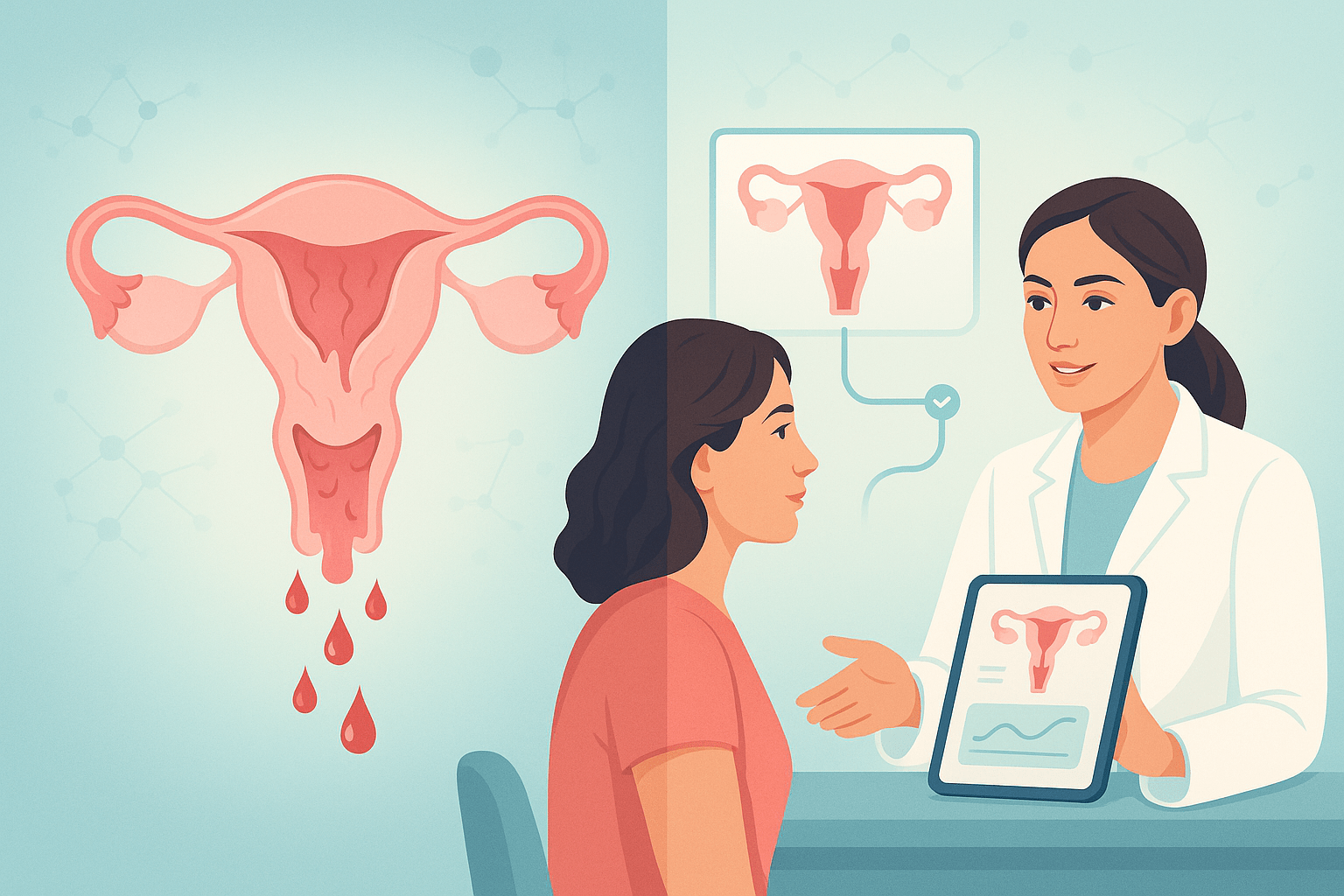 Frammenti di tessuto endometriale durante le mestruazioni