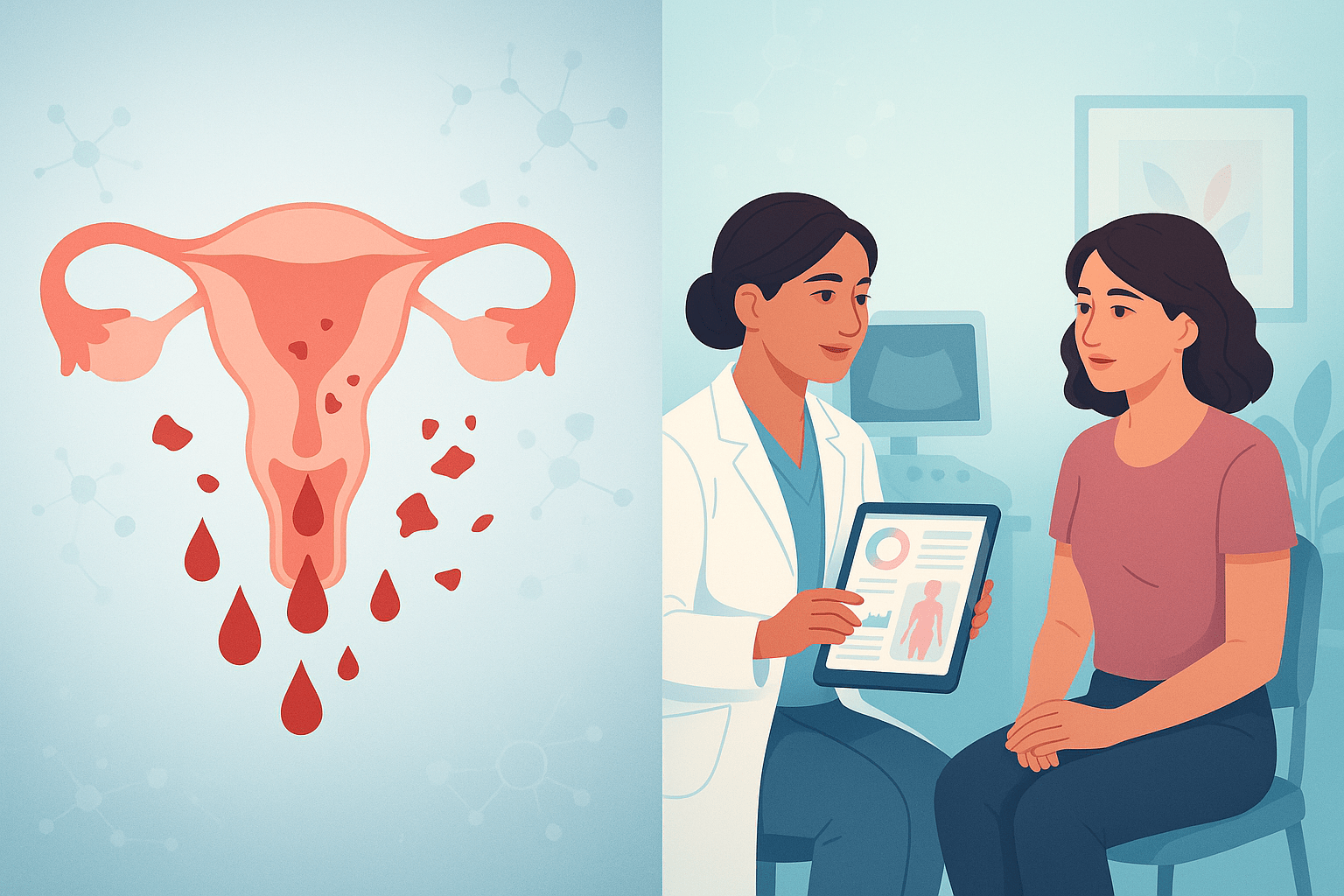 Frammenti di tessuto endometriale nelle mestruazioni