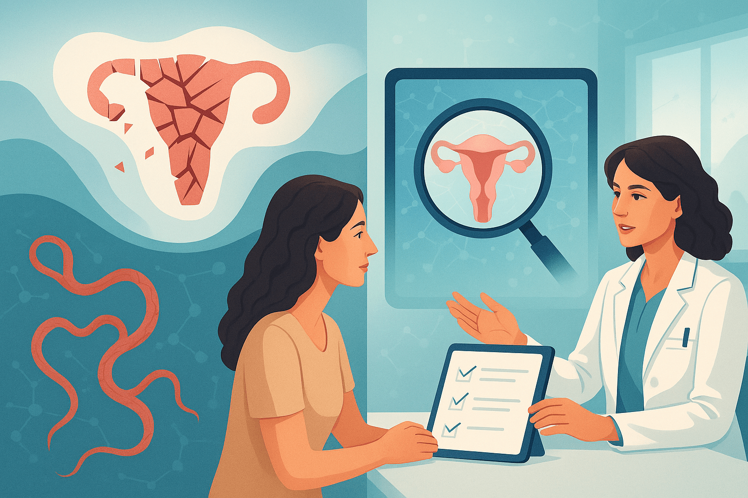 Frammenti di tessuto endometriale nelle mestruazioni