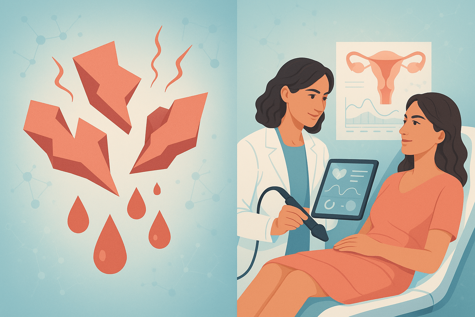 Frammenti di tessuto endometriale durante mestruazioni