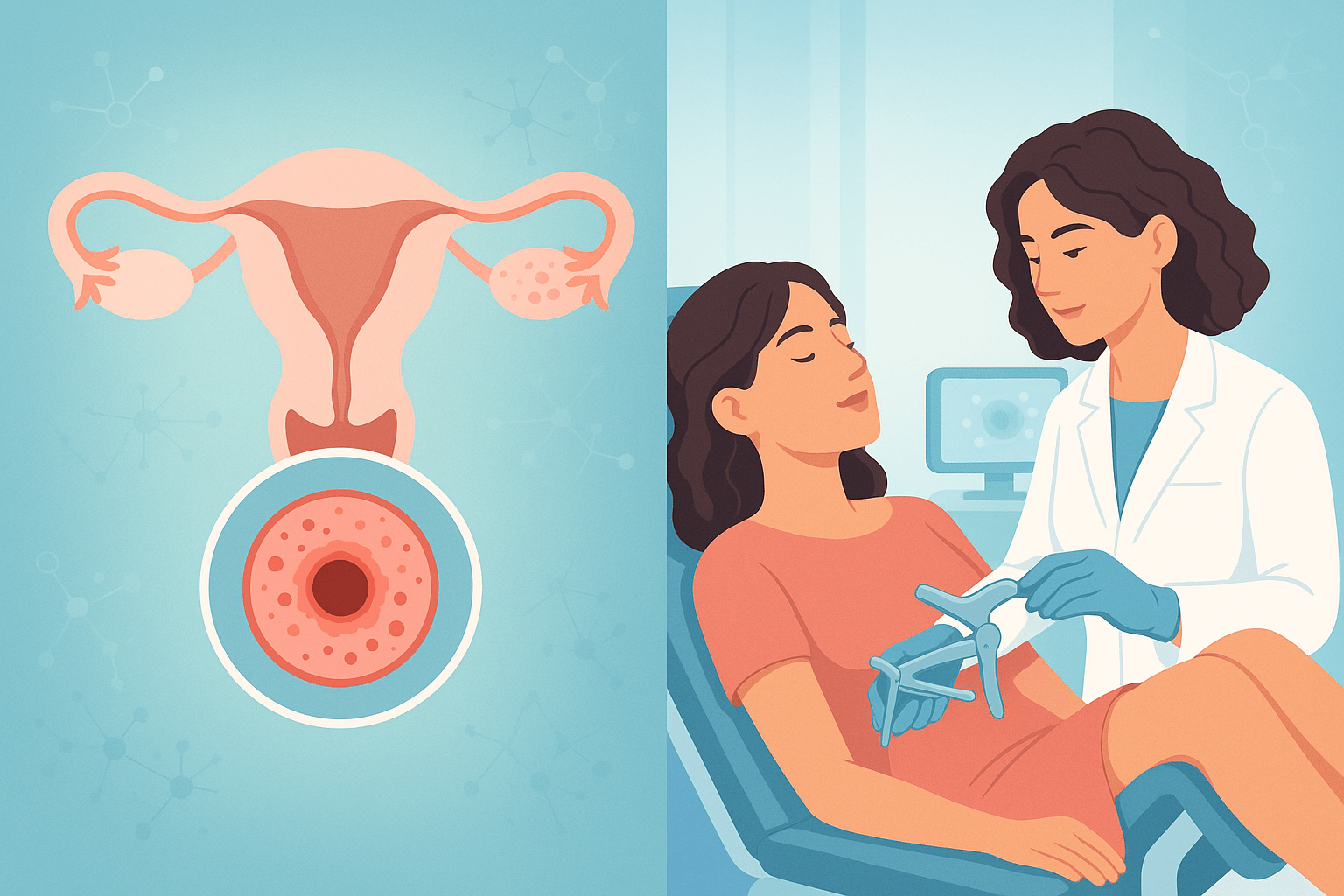 Rappresentazione della flogosi cervicale e Pap test