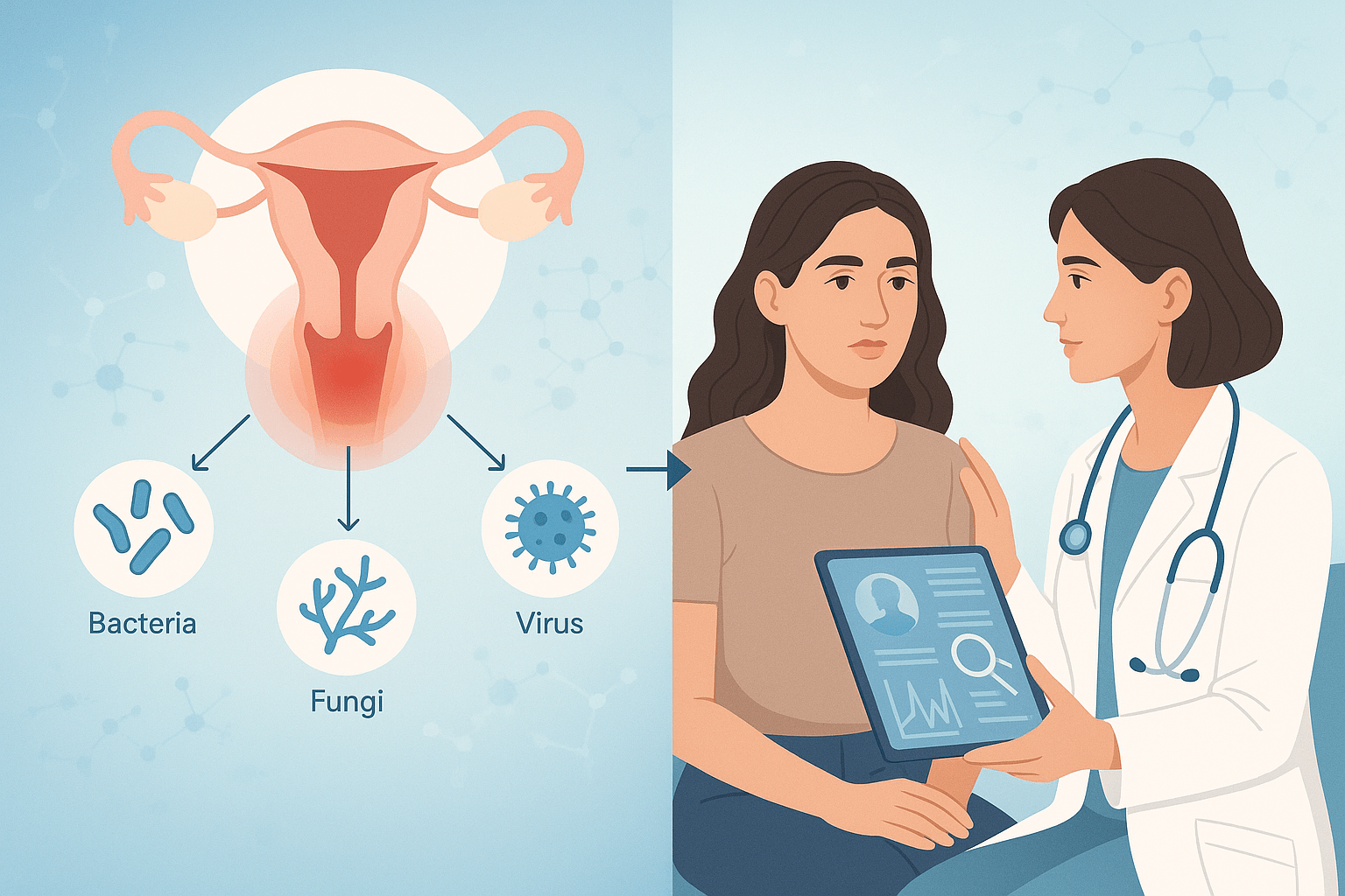 Illustrazione rappresentativa della flogosi nel Pap Test