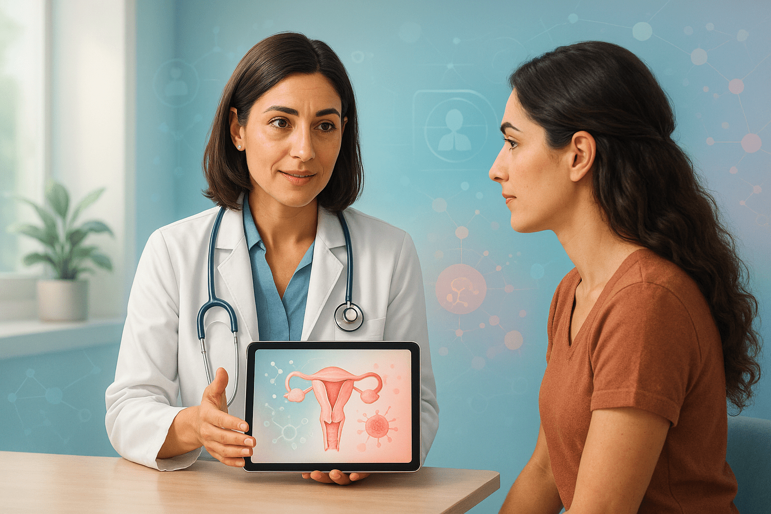 Illustrazione informativa sul Pap test e flogosi cervicale