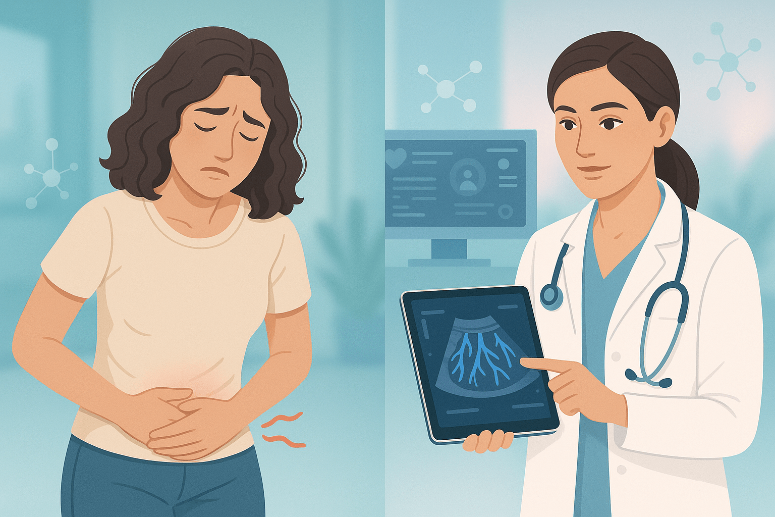 Illustrazione del varicocele pelvico